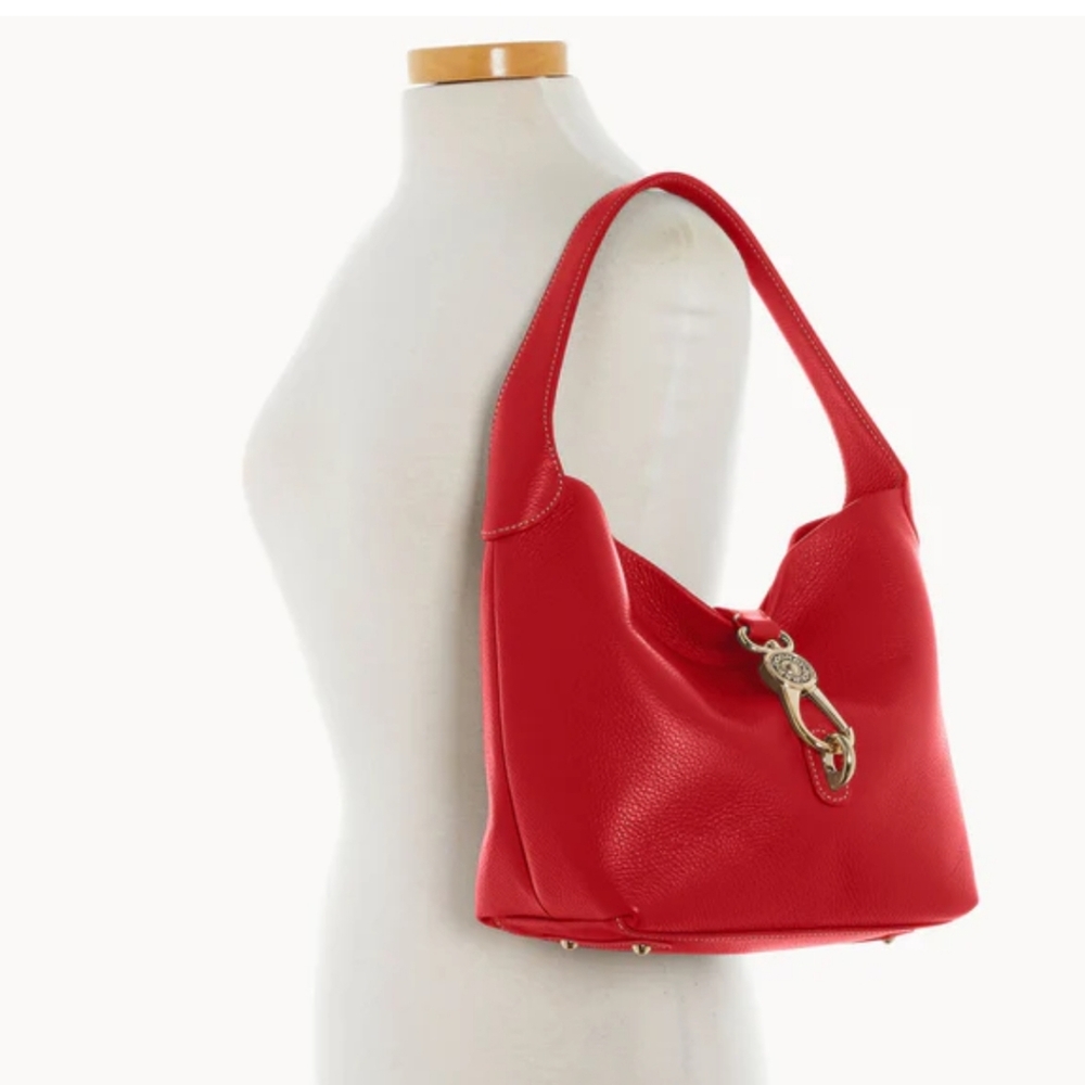 Dooney & Bourke Lucca Leather Logo Lock Hobo ~ EUC - Picture 4 of 6